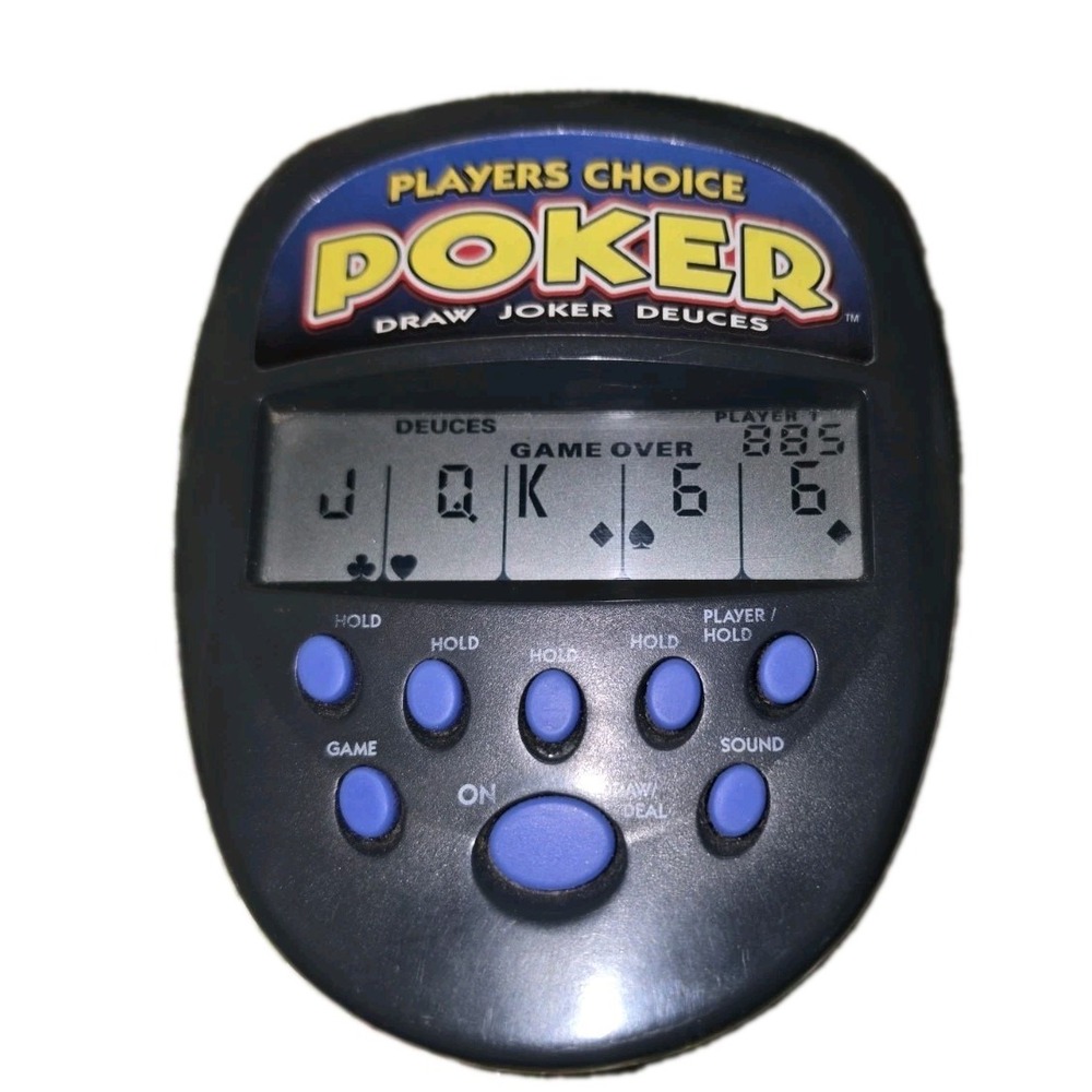 VINTAGE 1997 "PLAYERS CHOICE POKER" RADICA ELECTRONIC HAND HELD GAME ~ WORKING!